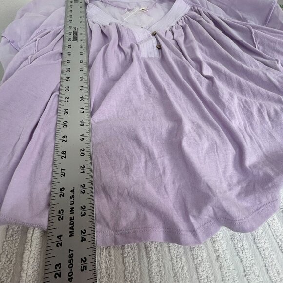 We The Free Womens Lavender Cotton Short Sleeve Oversized Top Blouse Medium NWOT - Picture 8 of 8